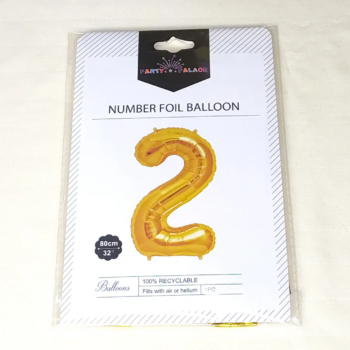 Number Foil Balloon Gold 2
