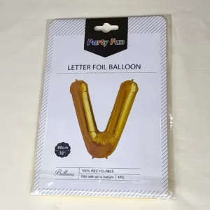 Letter Foil Gold Helium Balloon V